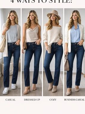 7 For All Mankind Dark Blue Straight-Leg Jeans